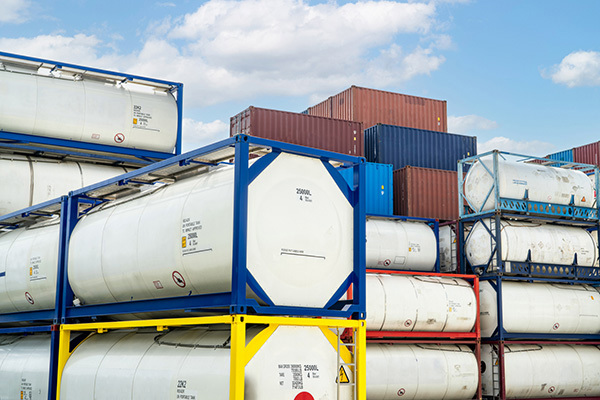 Towers Of Iso Tank And Shipping Containers