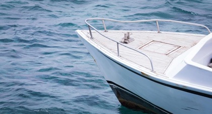 Close up of a yacht sailing at sea