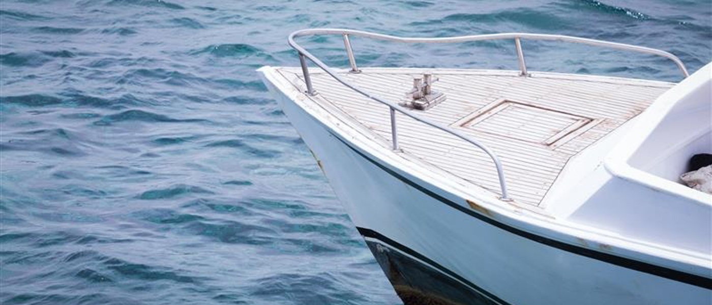 Close up of a yacht sailing at sea