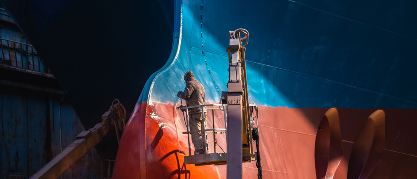 Person On Cherry Picker Painting Large Hull